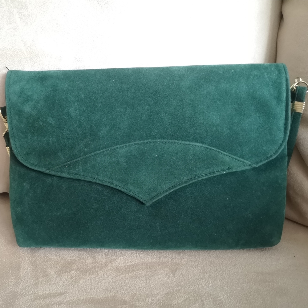Lady K- Green Velvet Crossbody Purse